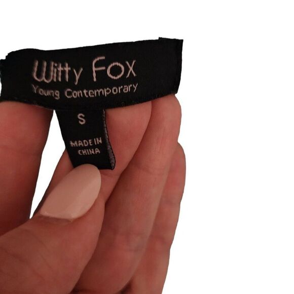 Retro Witty Fox Geometric Cardigan Sweater Womens Size S Blue White - Picture 5 of 8